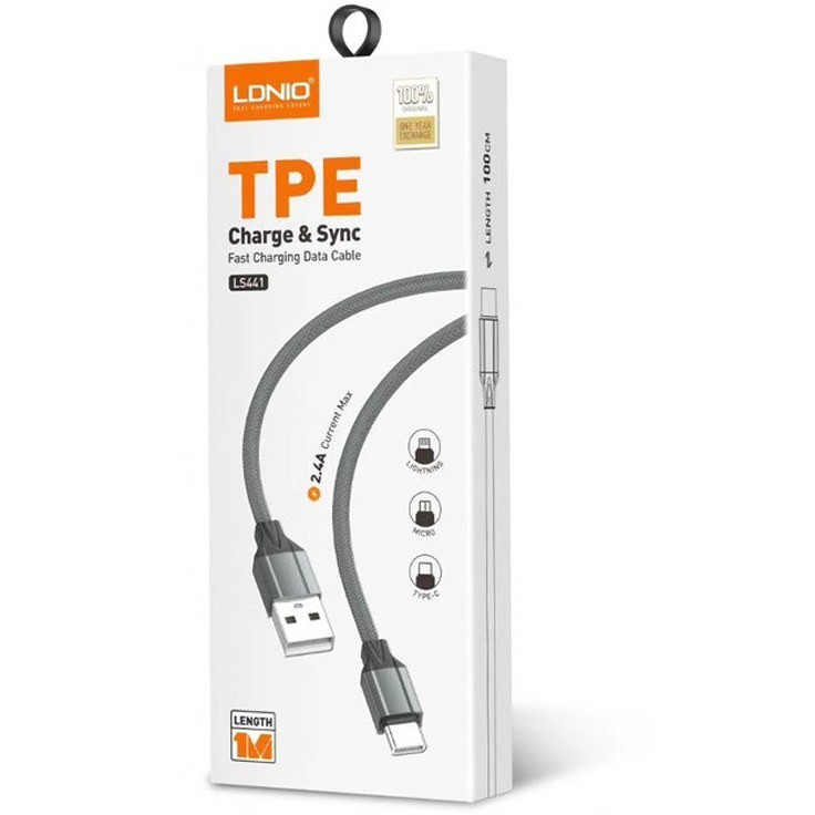 کابل تبدیل usb به type c الدینیو مدل LS441 طول 1متر