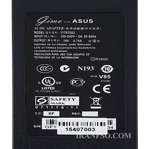 آداپتور لپ تاپ ایسوس Asus 19V 4.7A Delta _5.5*2.5