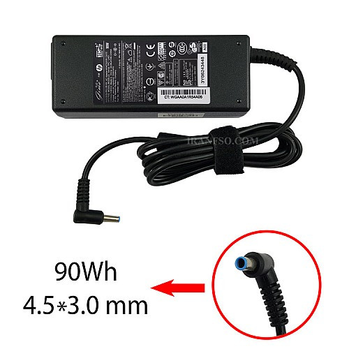 آداپتور لپ تاپ اچ پی HP 19.5V 4.6A _4.5*3.0 سرفیش آبی