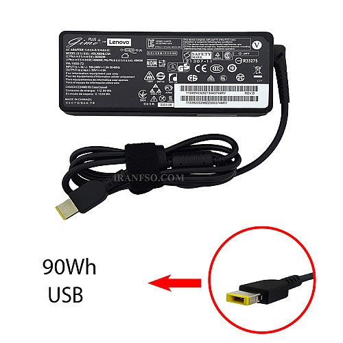 آداپتور لپ تاپ لنوو 20V 4.5A Gimo Plus سر یو اس بی