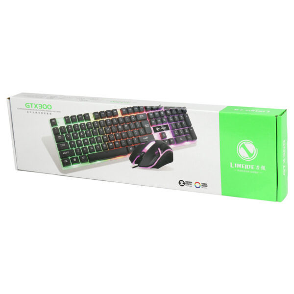 کیبورد و موس سیم دار گیمی لایماید LIMEIDE GTX300 RGB