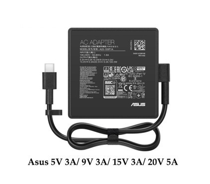 آداپتور لپ تاپ ایسوس Asus 5V 3A/ 9V 3A/ 15V 3A/ 20V 5A مربعی Type C