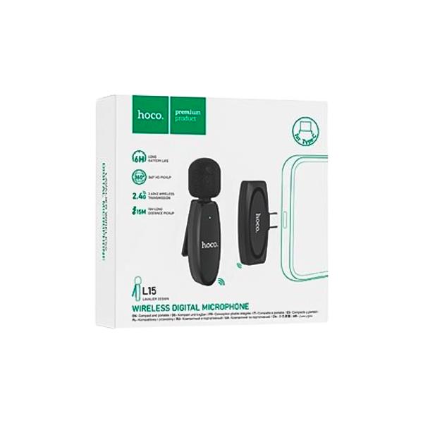 میکروفون یقه ای بی سیم تایپ سی هوکو مدل L15