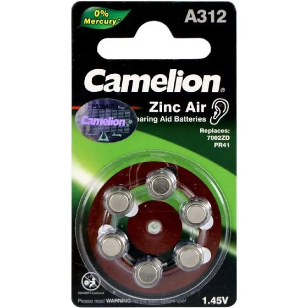 باتری سمعک کملیون بسته 6 عددی Camelion A312