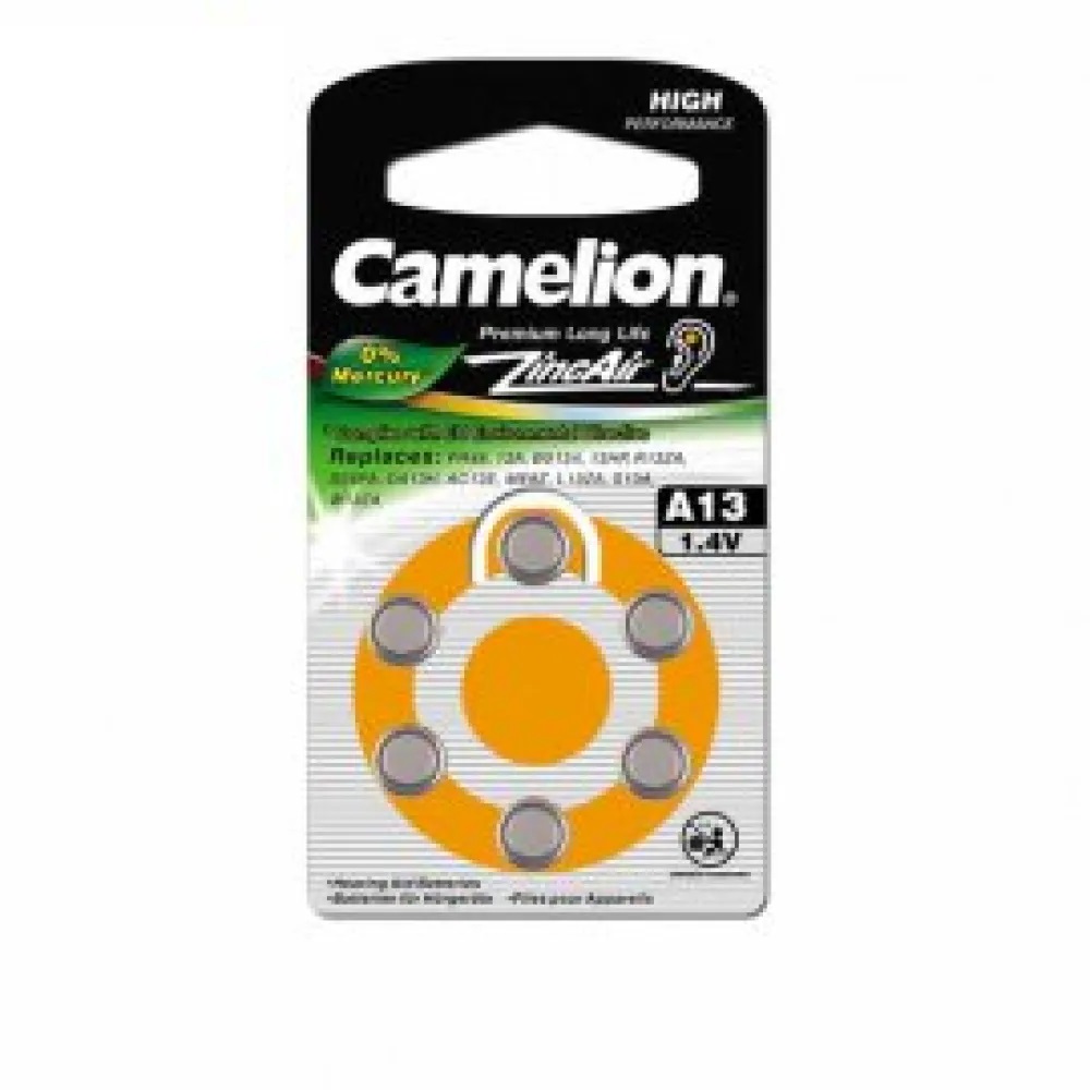 باتری سمعک کملیون بسته 6 عددی Camelion A13-BP6-FreeHG