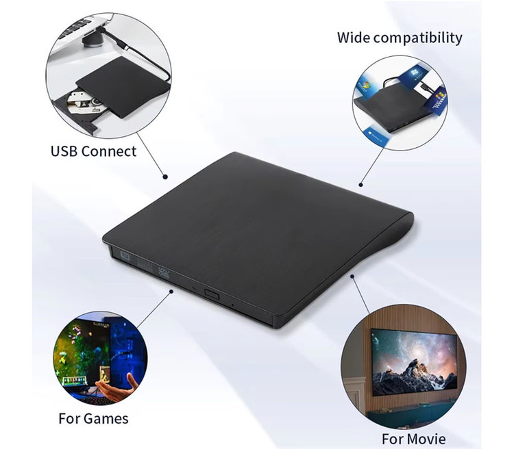 دی وی دی رایتر اکسترنال سوپر اسلیم External 9.5mm SuperSlim _USB3 گارانتی شش ماهه