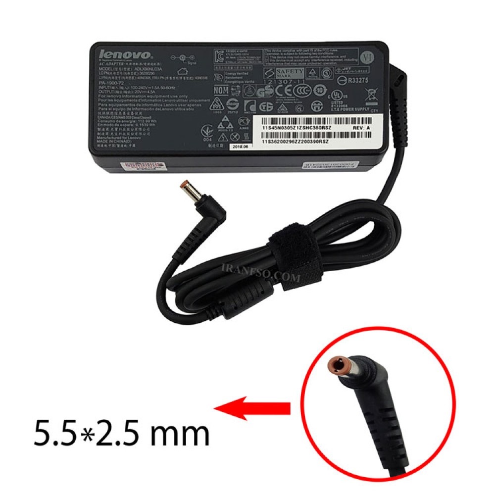 آداپتور لپ تاپ لنوو Lenovo 20V 4.25A _5.5*2.5