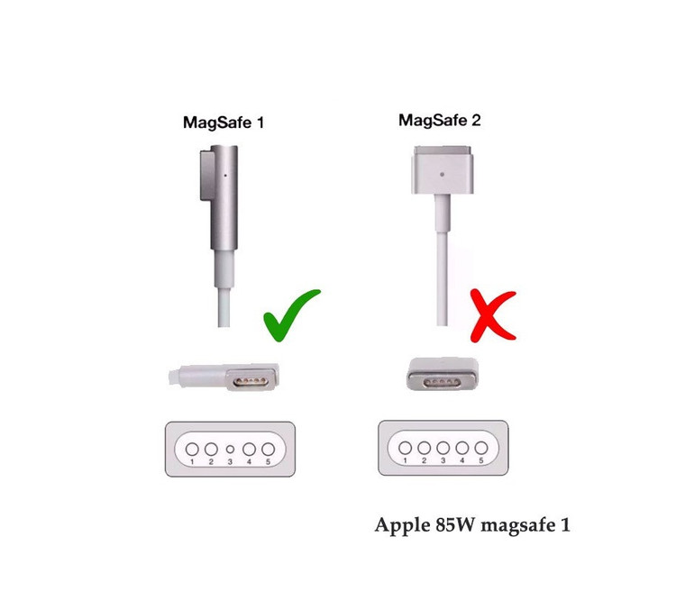 آداپتور لپ تاپ اپل Apple 20V 4.25a 85W _Magsafe1 بدون پک