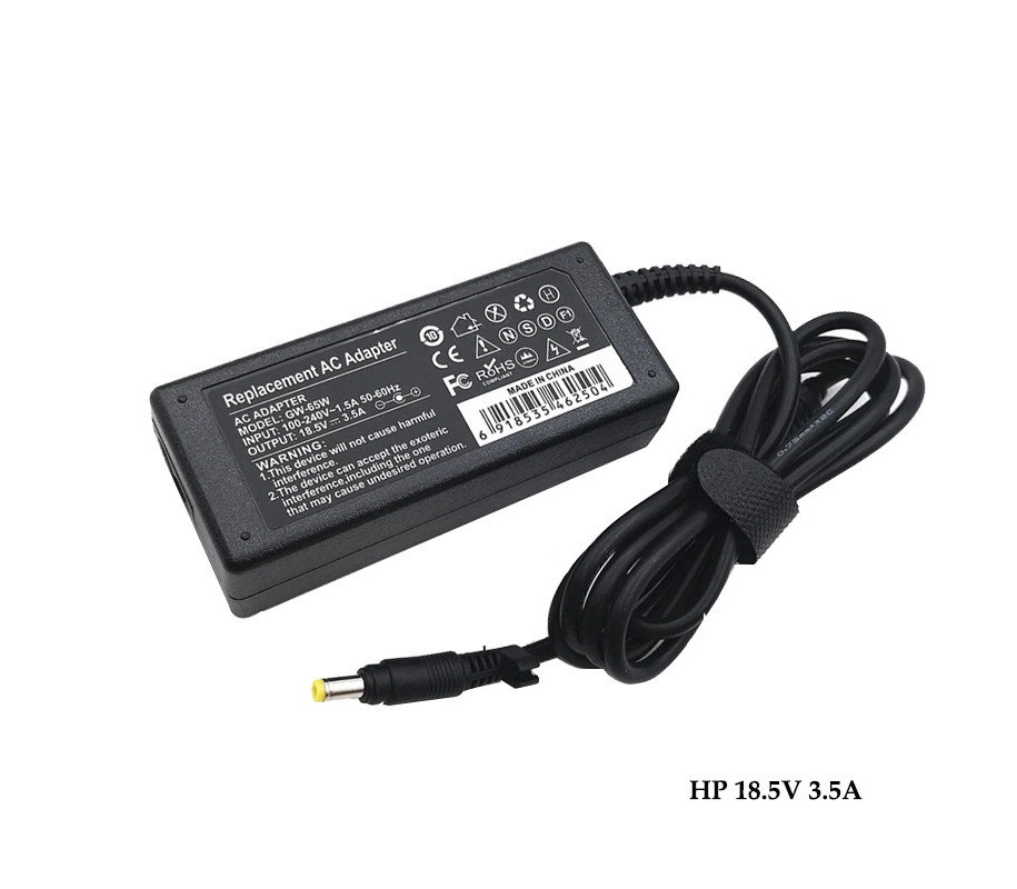 آداپتور لپ تاپ اچ پی HP 18.5V 3.5A _4.8*1.7 سرریز (زرد)